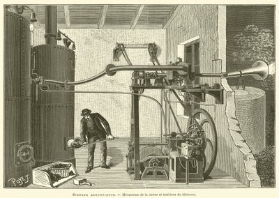 Akoestische signalen, Mechanisme van de sirene en interieur van het gebouw door French School