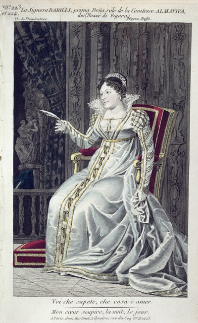 Signora Barilli in de Rol van Gravin Almaviva in Het Huwelijk van Figaro door French School