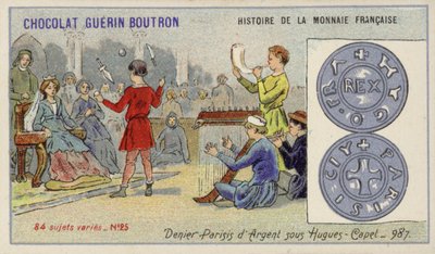 Zilveren denier parisis uit het bewind van Hugh Capet, 987 door French School