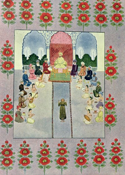 Sinbad de Zeeman ontvangt Sinbad de Drager, illustratie voor Sinbad de Zeeman, uit De Arabische Nachten, 1895 door French School
