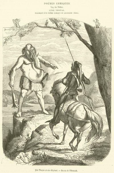 Sire Thopas et sire Oliphant door French School