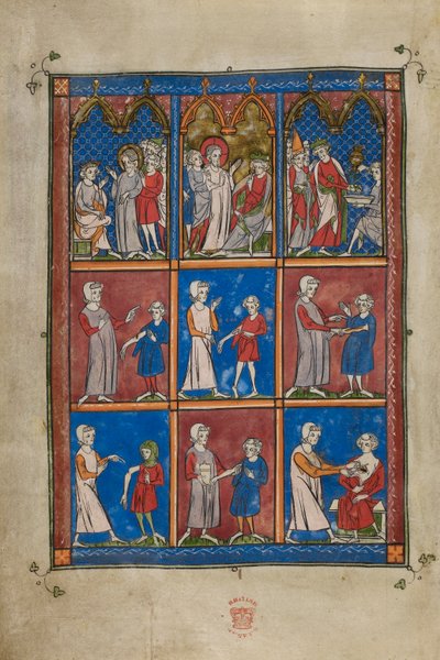 Sloane 1977,.6v De Chirurgia Diverse bijbelse en medische scènes door French School