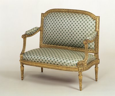 Kleine Louis XVI Bank, gestempeld door J.P. Boulard door French School