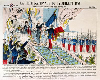 Plechtige vlaggenuitreiking in Longchamp door president Jules Grevy (1807-91), 14 juli 1880, 1880 door French School