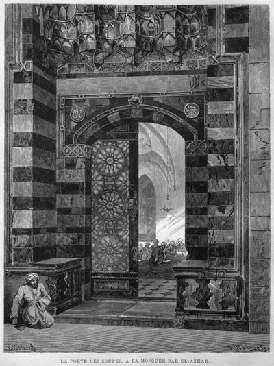 Soeppoort, moskee Al Azhar, Caïro, uit LEgypte, door Georg Moritz Ebers, 1881 door French School