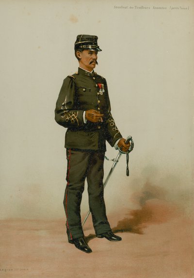 Onderluitenant van de Anamitische Schutters (kleine tenue) door French School