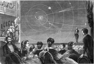 Astronomieshow in het Robin-theater in Parijs door Henri Robin (ca. 1803-1874) door French School
