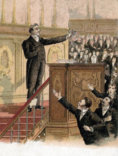 Toespraak van de minister van Buitenlandse Zaken François Guizot (1787-1874) aan de Kamer van Afgevaardigden door French School