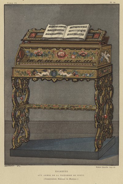 Spinet met het wapen van de Prinses van Conti door French School