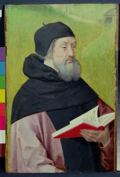 St. Antonius Abt (olieverf op paneel) door French School