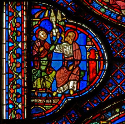 St. Antonius: een vogel voedt hem en St. Paulus de Kluizenaar door French School