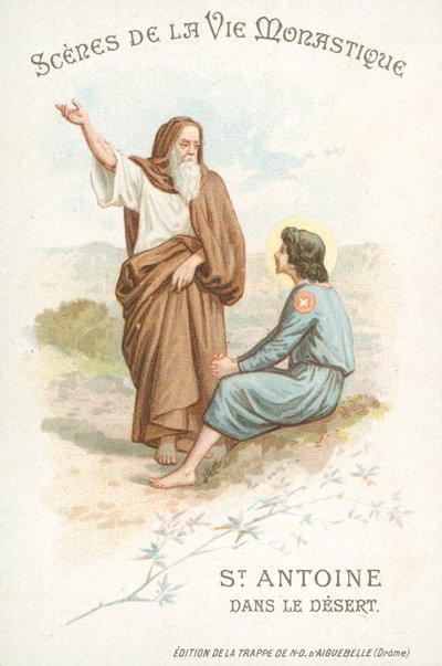 St. Antonius de Grote in de woestijn door French School