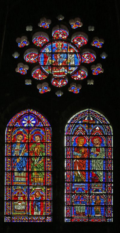 St. Cosmos, St. Damien, St. Gervais en Proteus; schenker priesters; de Maagd en Kind boven door French School