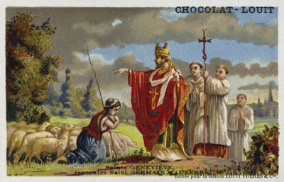 Sint Genoveva ontmoet Sint Germanus van Auxerre, 429 door French School