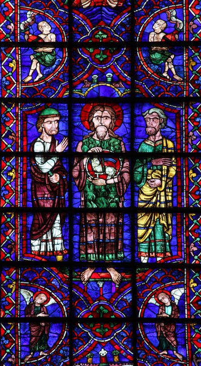 St. Johannes de Doper met Agnus Dei door French School