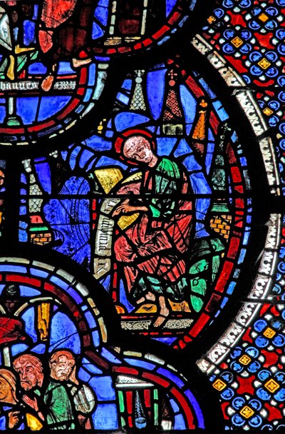 Het Sint-Jans-raam: op Patmos schrijft hij de Apocalyps door French School