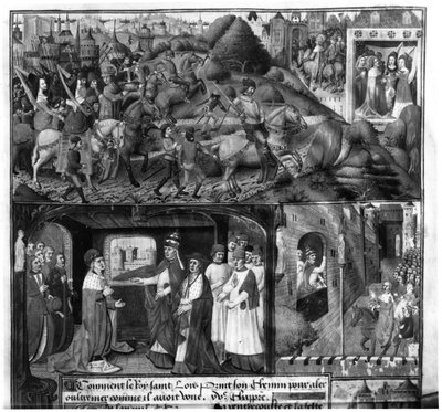 St. Louis (1214-70) vertrekt voor de kruistocht door French School