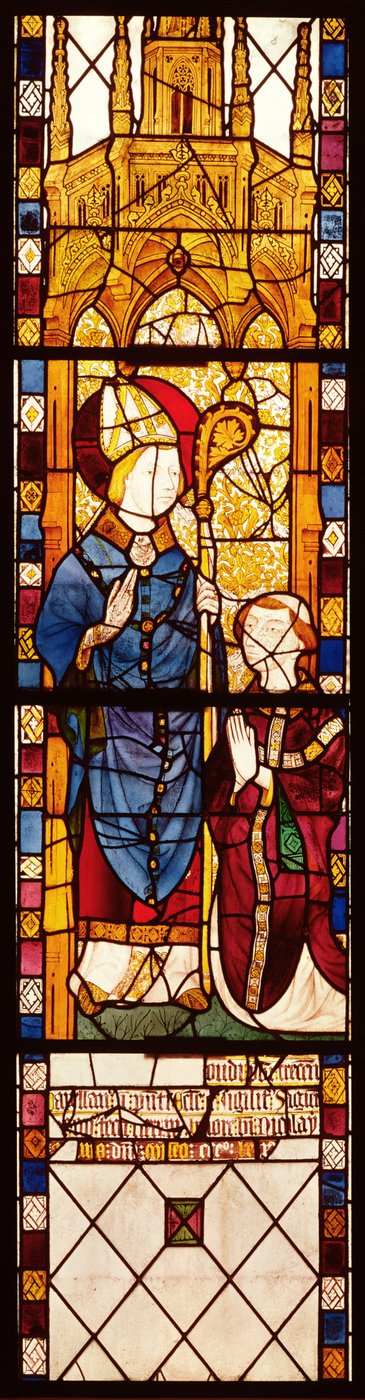 St. Nicolaas met een schenker, uit de Kapel van Sint Nicolaas, Normandische School, 1370 door French School