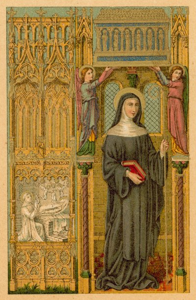 Heilige Scholastica door French School