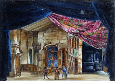 Toneelontwerp voor Act II van La Juive, voor het eerst uitgevoerd in de Parijse Opera op 23 februari 1835 door French School