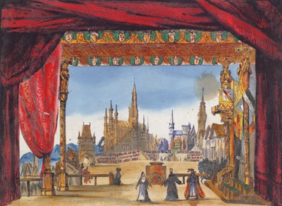 Decorontwerp voor Act V van La Juive, voor het eerst uitgevoerd in de Parijse Opera op 23 februari 1835 door French School
