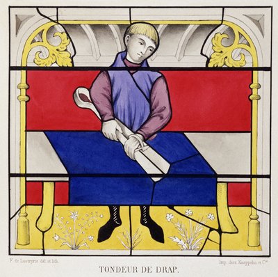 Glas-in-loodraam dat een Veld van Lakens Toont, Kerk van Onze Lieve Vrouw van Semur door French School