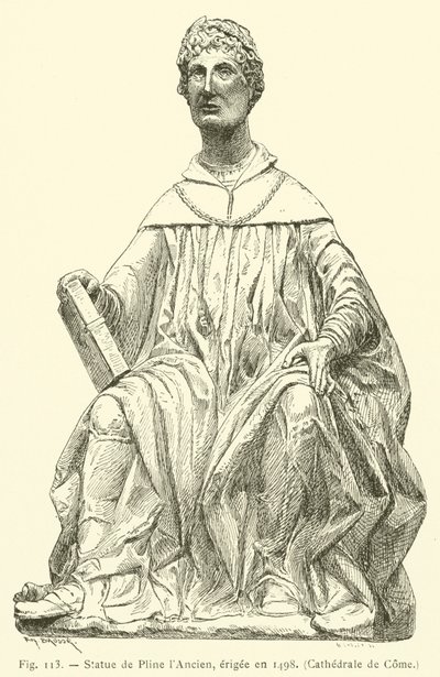 Standbeeld van Plinius de Oudere, opgericht in 1498, Kathedraal van Como door French School