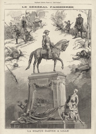Standbeeld van de Franse generaal en koloniale gouverneur Louis Faidherbe opgericht in Lille door French School