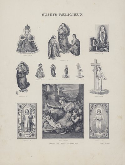 Religieuze onderwerpen (gravure) door French School