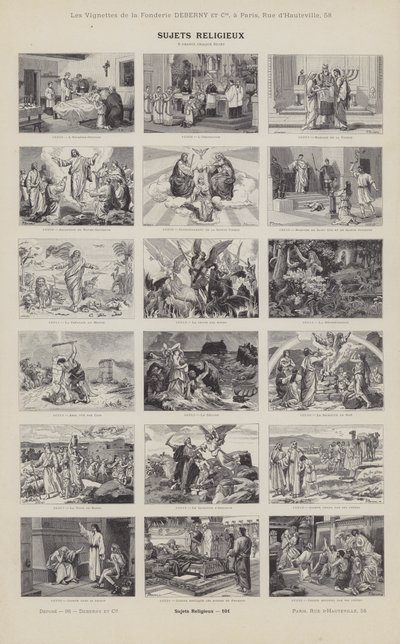 Religieuze onderwerpen (gravure) door French School