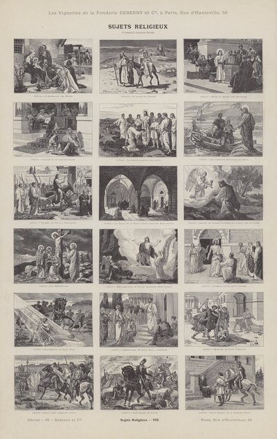 Religieuze onderwerpen (gravure) door French School