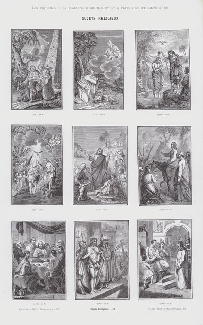 Religieuze Onderwerpen (gravure) door French School