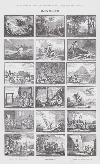 Religieuze Onderwerpen (gravure) door French School