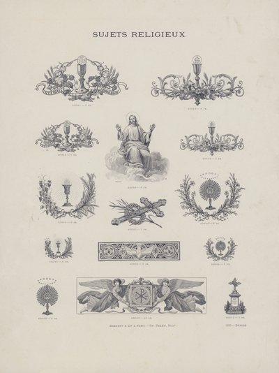 Religieuze Onderwerpen (gravure) door French School