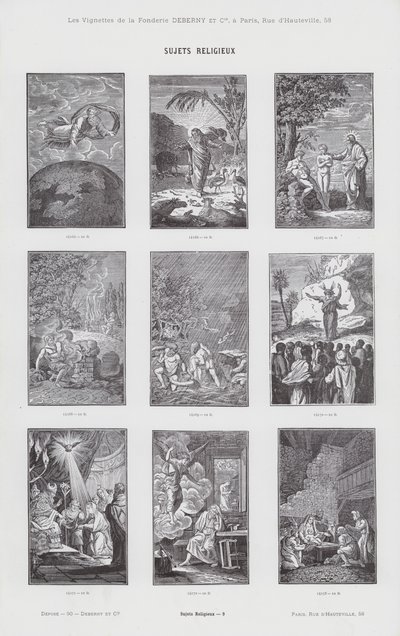 Religieuze onderwerpen (gravure) door French School