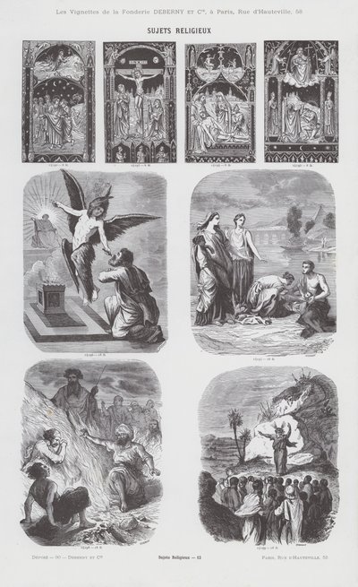 Religieuze onderwerpen (gravure) door French School