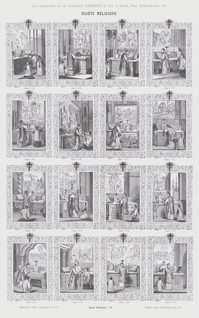 Religieuze onderwerpen (gravure) door French School