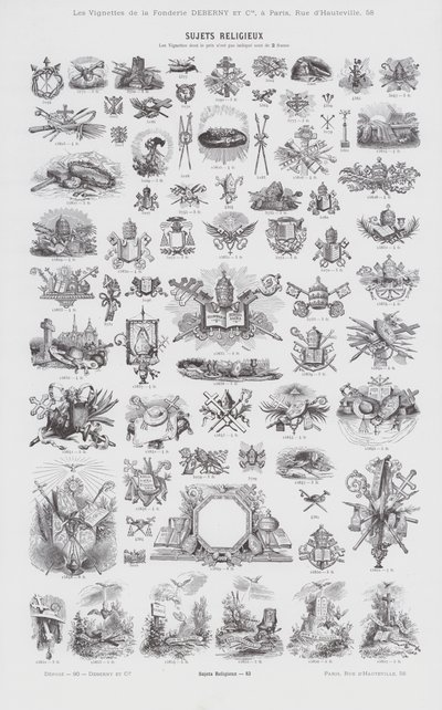 Religieuze onderwerpen (gravure) door French School
