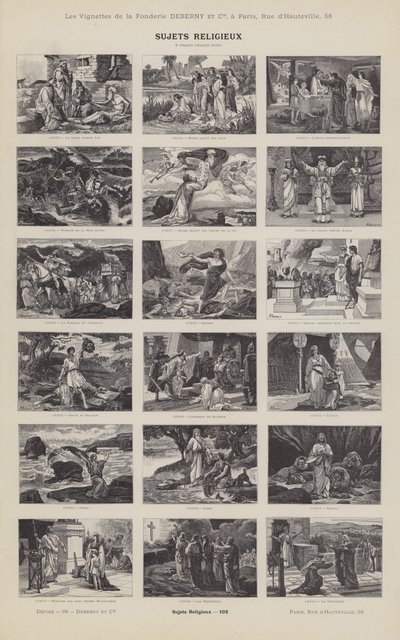 Religieuze onderwerpen (gravure) door French School