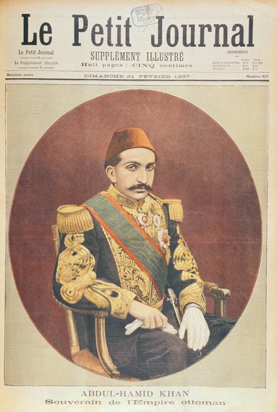 Sultan Abd al-Hamid Khan II (1842-1918) Soeverein van het Ottomaanse Rijk, uit Le Petit Journal, 21 februari 1897 door French School