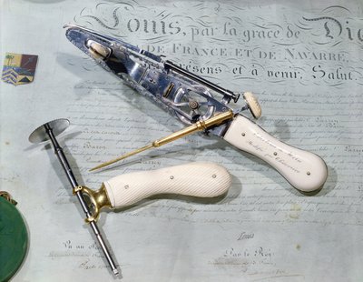 Chirurgische instrumenten gebruikt voor amputatie ten tijde van Baron Dominique Jean Larrey (1766-1842) door French School