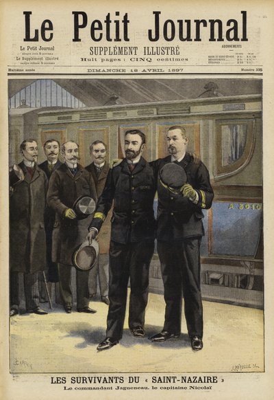 Overlevenden van de ondergang van de Ville de Saint Nazaire, 1897 door French School