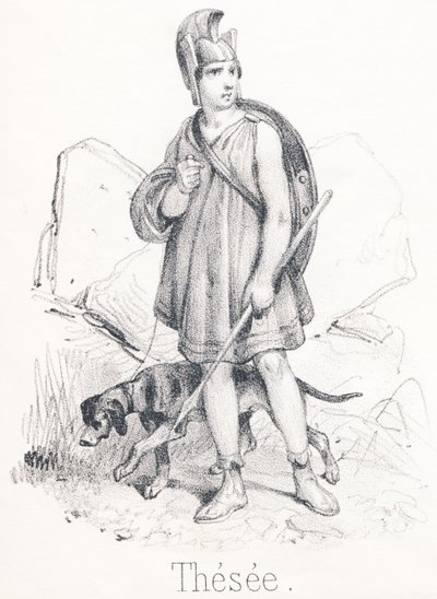 Theseus: Zoon van Egeus, koning van Athene en Aethra Hij bevrijdde Athene van een monster genaamd de Minotaurus door French School