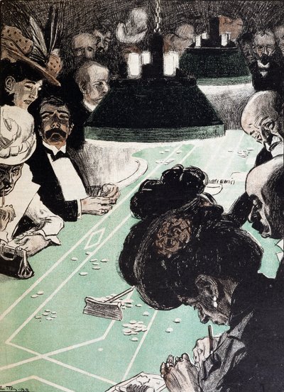 Tafel van spellen in het casino van Monte Carlo door French School