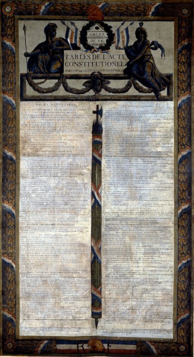Tafel van de Grondwet van 1793 door French School