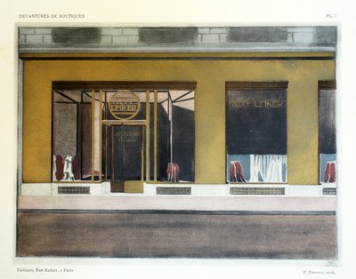 Kleermakers, plaat 7, illustratie uit Devantures de Boutiques door Louis-Pierre Sezille, Parijs, 1927 door French School