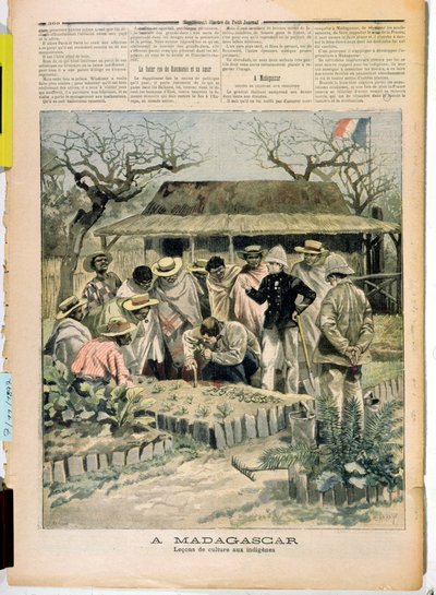 Onderwijsmethoden van teelt aan de inboorlingen van Madagaskar, uit Le Petit Journal, 7 november 1896 door French School