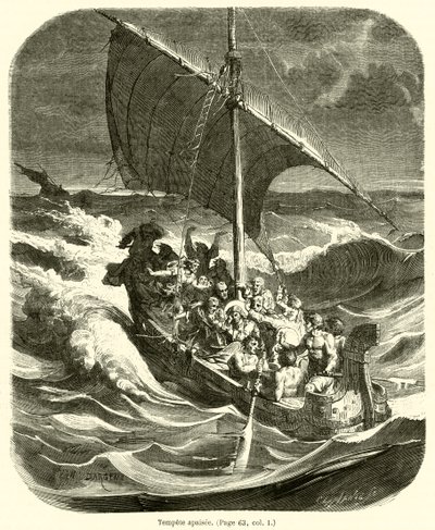 Tempete apaisee (gravure) door French School