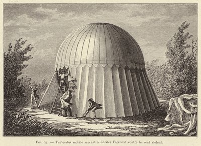 Mobiele tent-schuilplaats voor het beschermen van de luchtballon tegen sterke wind door French School