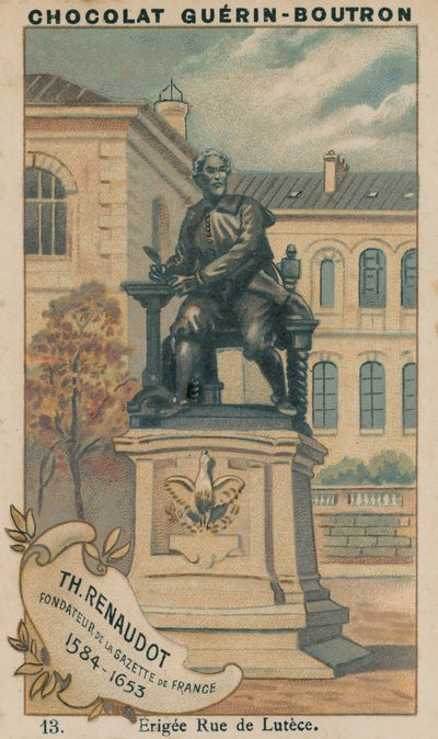 Théophraste Renaudot, Oprichter van de Gazette de France, 1584-1653, Opgericht op Rue de Lutèce door French School